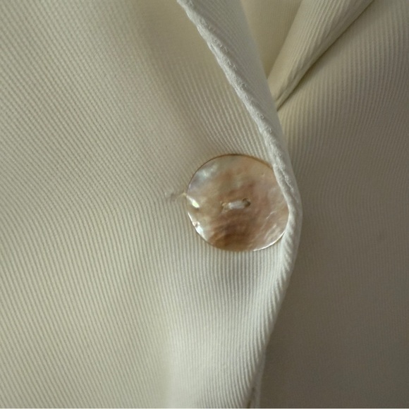 Zara Cream Buttoned Blouse with Mandarin Collar Womens Small - Picture 5 of 6